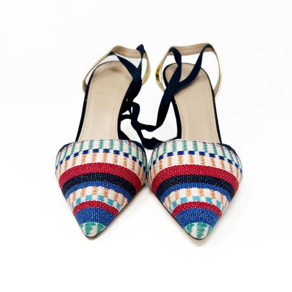 SOLD! J.CREW Elsie Geometric Bow Ankle Tie Pumps Made in Italy - Picture 4 of 12